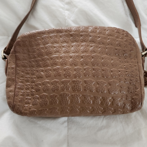 tous crossbody bag Brown Leather Bear Embossed Travel - Picture 7 of 14